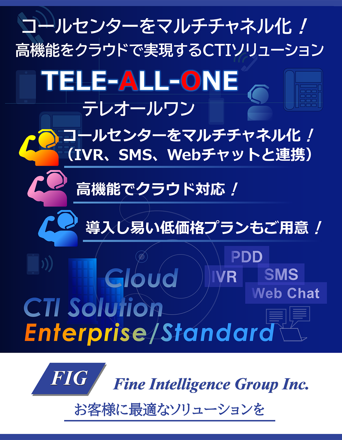 コールセンターをマルチチャネル化！クラウド対応CTIのTELE-ALL-ONE